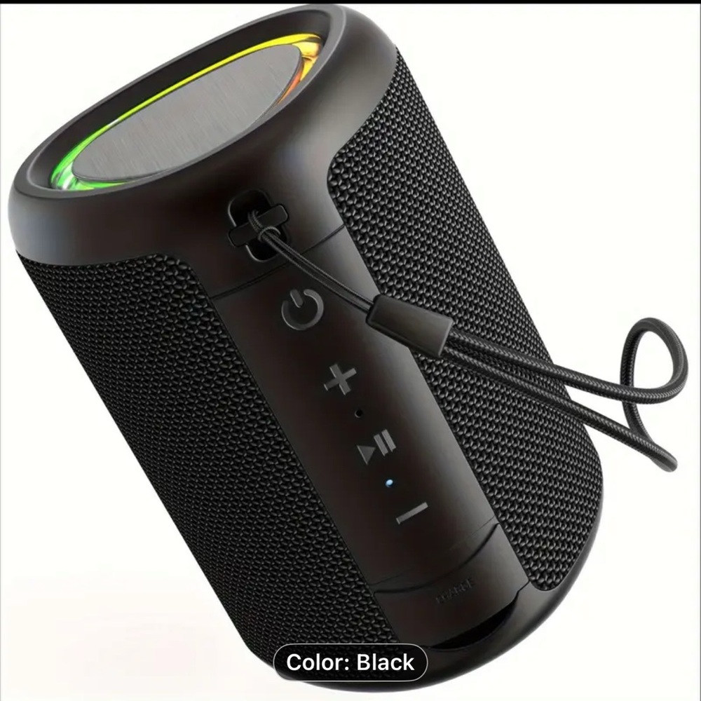 Black Wireless Bluetooth Speaker with LED Lights